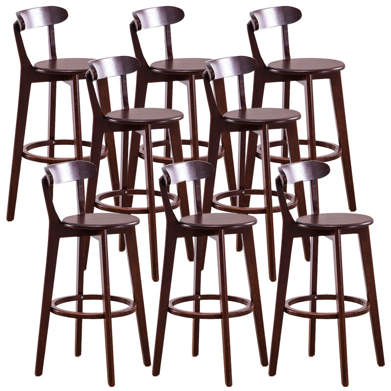 Scandinavian Dessert Shop Beech Stool Matte Finish Upholstered Bar Stools