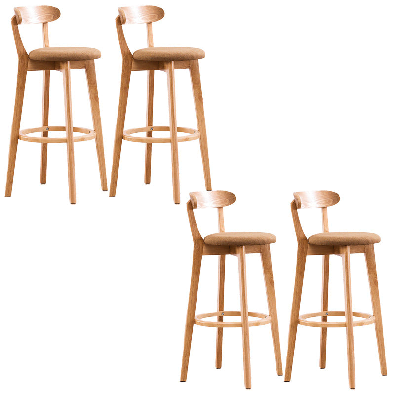 Scandinavian Dessert Shop Beech Stool Matte Finish Upholstered Bar Stools