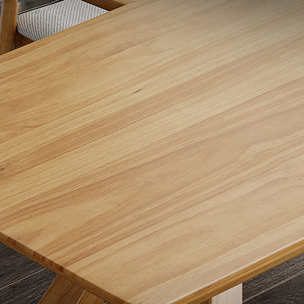 Modern Ash Wood Dinette Set 1/2/4 Pieces Rectangle Beige Dining Table Set