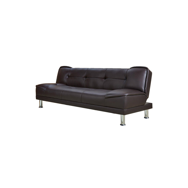 Armless Cotton Blend and Leather Convertible Contemporary Sofa Bed