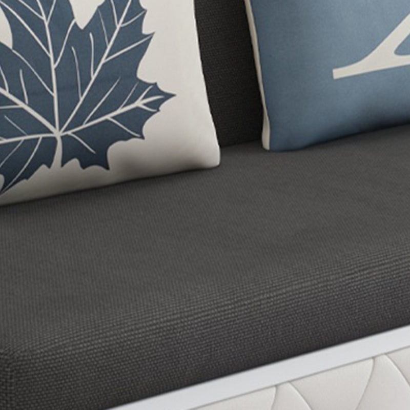 Contemporary Linen Square Arm Sofa Bed Foldable Standard Sofa for Living Room