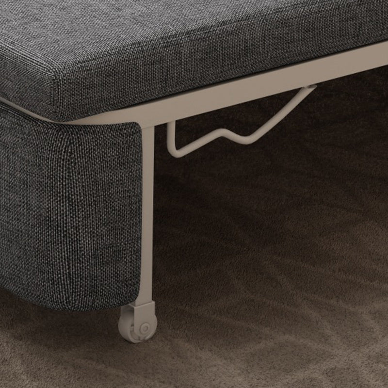 Contemporary Linen Square Arm Sofa Bed Foldable Standard Sofa for Living Room