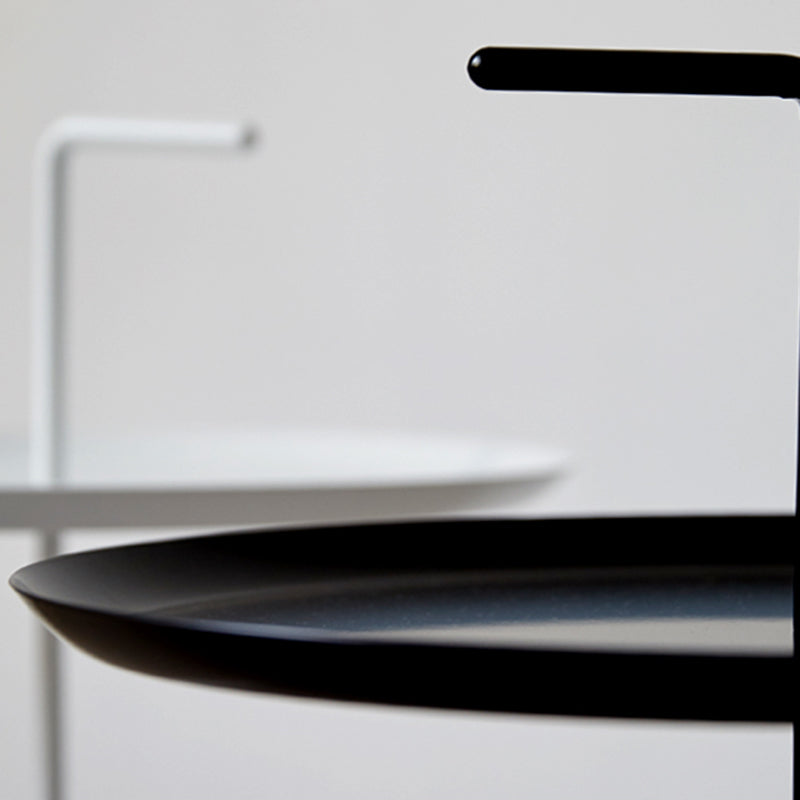 21.6"/25.5" Tall Metal Pedestal End Table Round Tray Top Side End Table