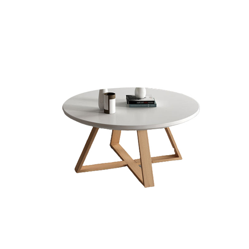 Nordic Style Cocktail Table Multi-color Selection Solid Wood Material Round Coffee Table