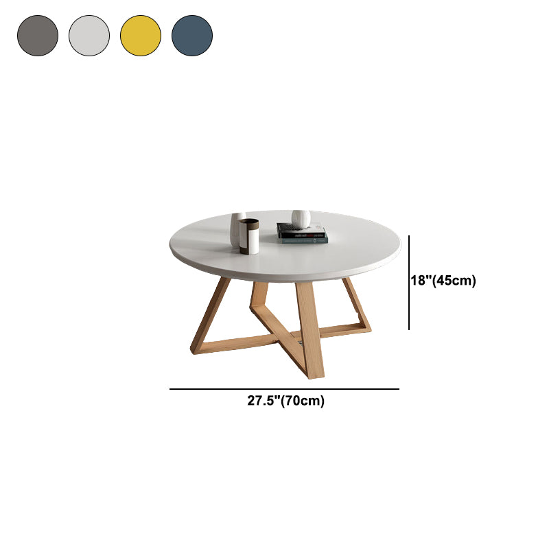 Nordic Style Cocktail Table Multi-color Selection Solid Wood Material Round Coffee Table