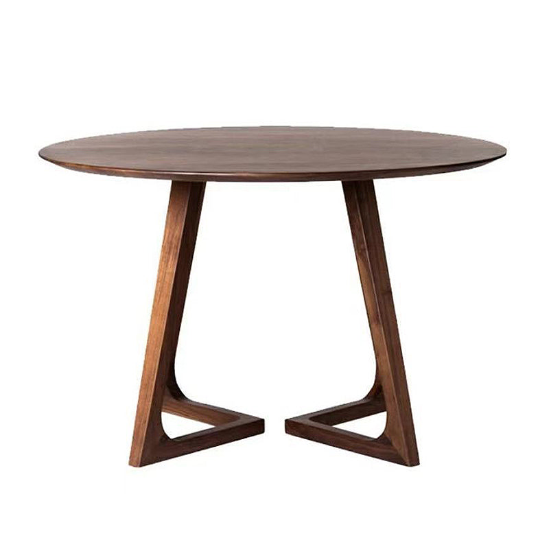 Modernism Single Wood Sled Legs Coffee Table Round Cocktail Table