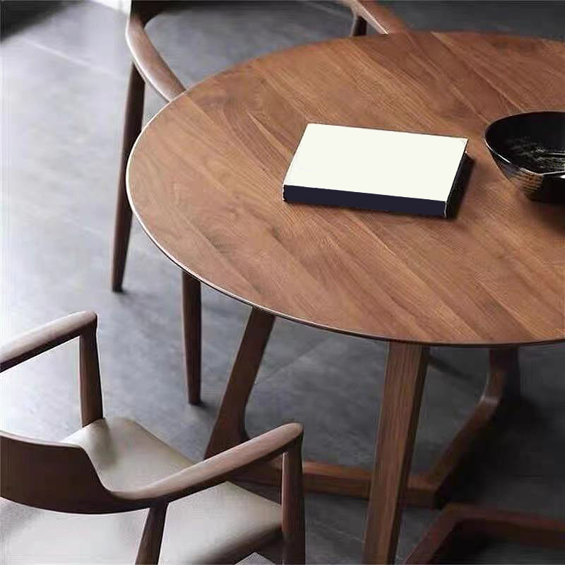 Modernism Single Wood Sled Legs Coffee Table Round Cocktail Table