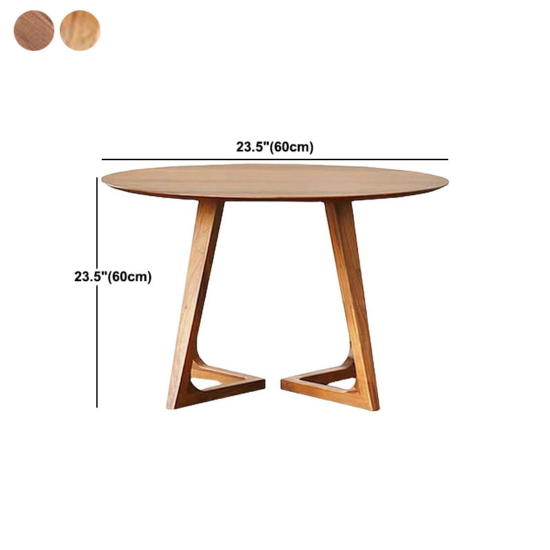 Modernism Single Wood Sled Legs Coffee Table Round Cocktail Table