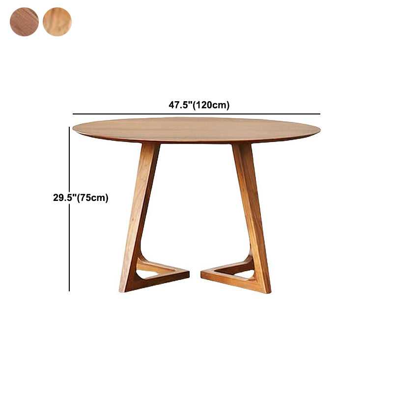 Modernism Single Wood Sled Legs Coffee Table Round Cocktail Table
