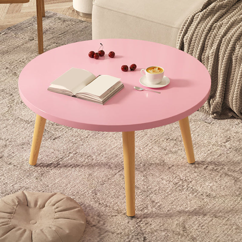 3 Legs 1 Single Coffee Table with Wood Accents Modern Round Cocktail Table