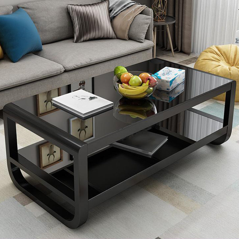 Sled Coffee Table with Shelf Rectangular 1 Single Coffee Table