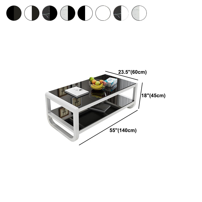 Sled Coffee Table with Shelf Rectangular 1 Single Coffee Table