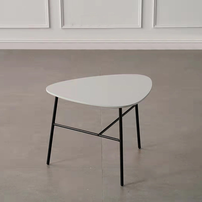 Modern Metal 3 Legs / Trestle Base Triangle / Oval Wood Top Coffee Table