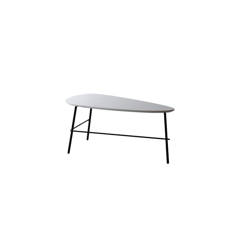 Modern Metal 3 Legs / Trestle Base Triangle / Oval Wood Top Coffee Table