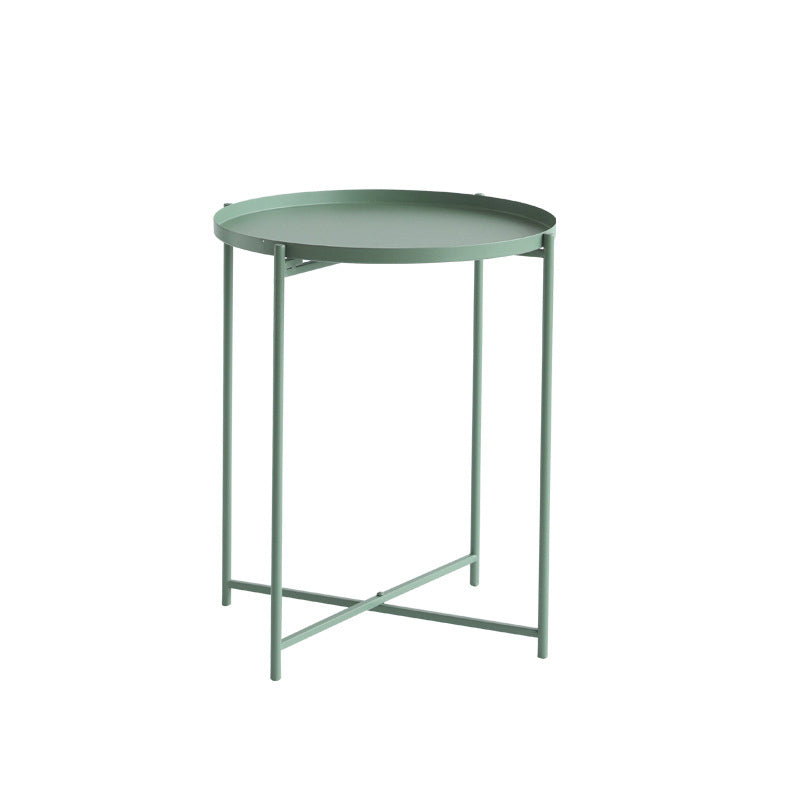 Modern Cross Legs Ironcraft Round Top Coffee Table/Nesting Tables