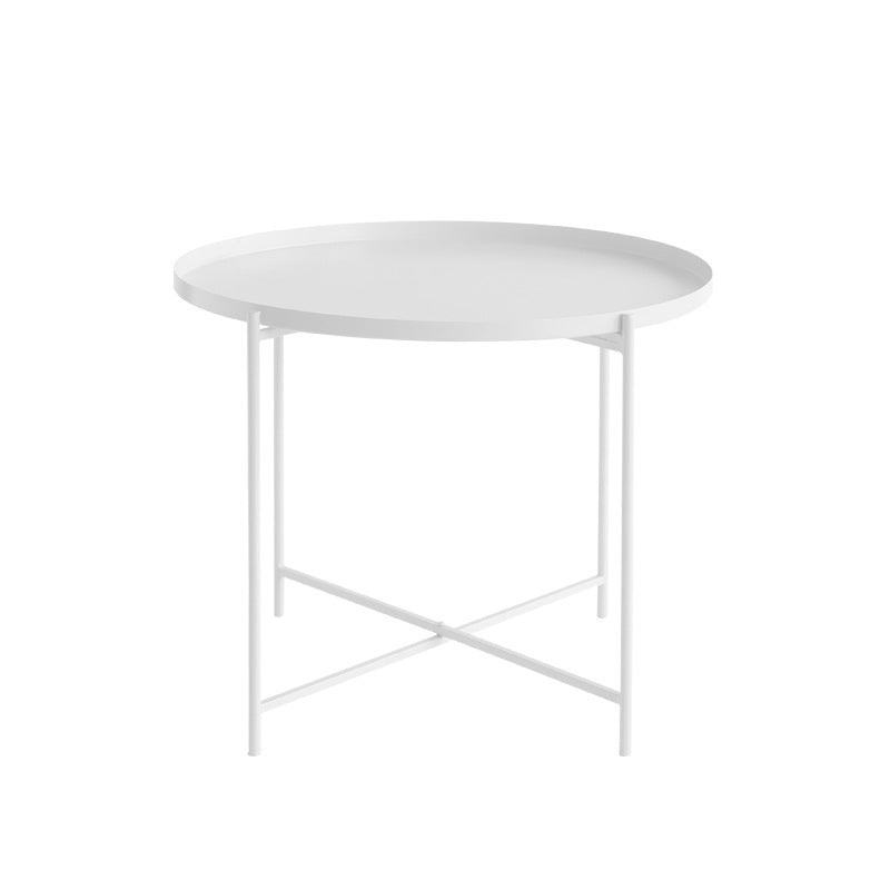 Modern Cross Legs Ironcraft Round Top Coffee Table/Nesting Tables