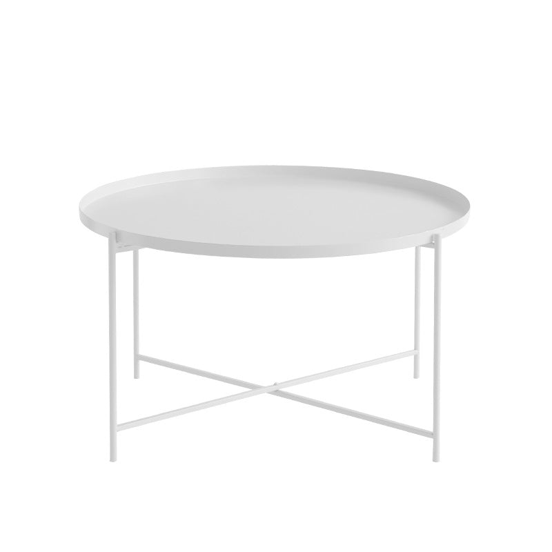 Modern Cross Legs Ironcraft Round Top Coffee Table/Nesting Tables