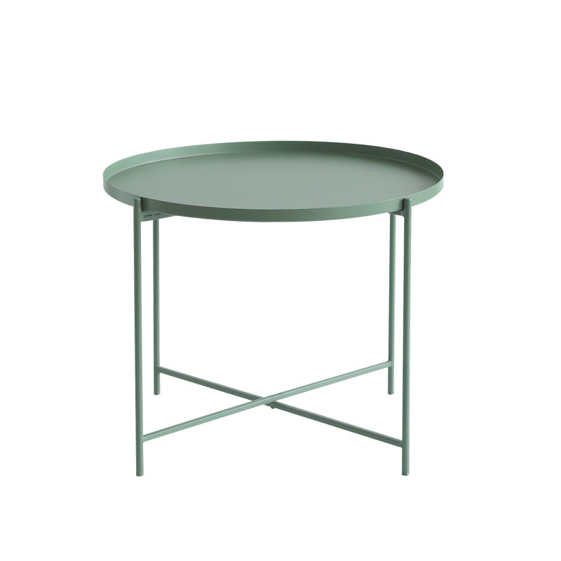 Modern Cross Legs Ironcraft Round Top Coffee Table/Nesting Tables