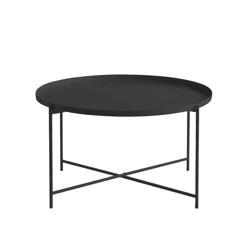 Modern Cross Legs Ironcraft Round Top Coffee Table/Nesting Tables