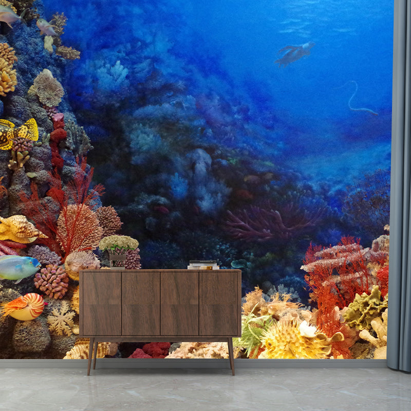 Underwater Photography Modern Wallpaper Environmental Living Room Wallpaper