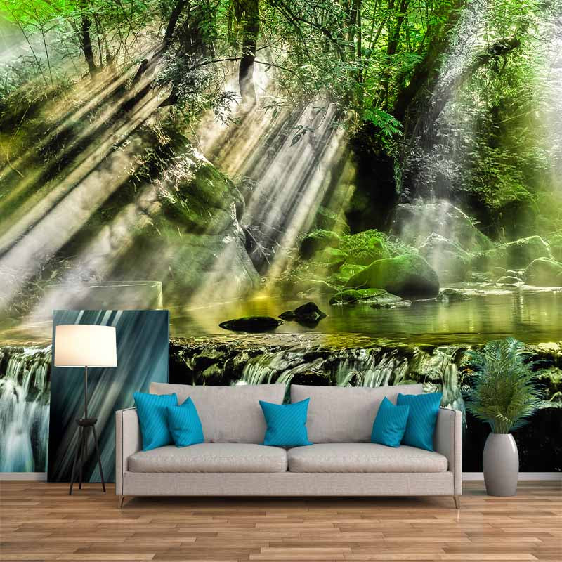 Wallpaper Forest Stain Resistant Photography Living Room Wallpaper