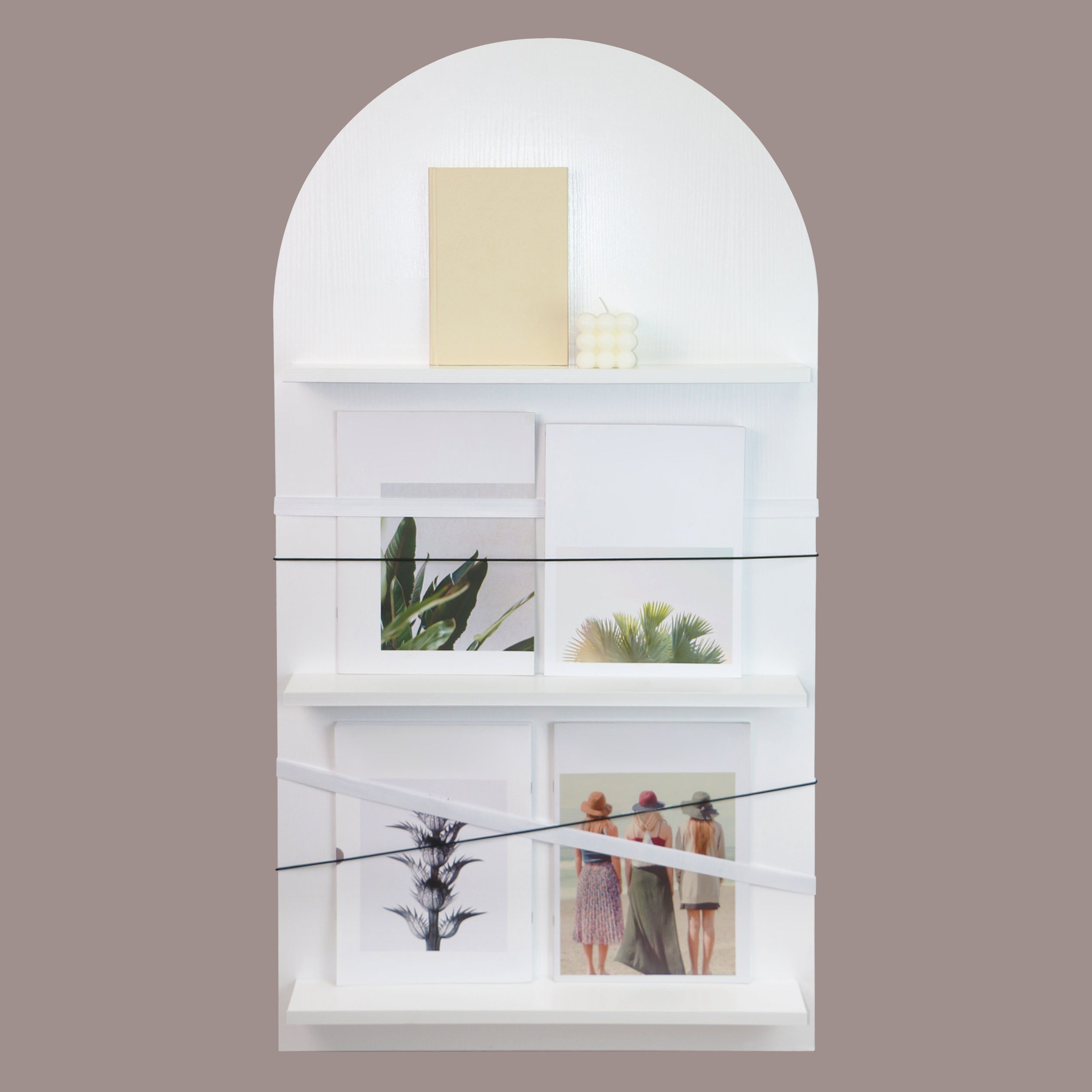 3-Shelf Wood Standard Bookshelf 43.3"H Contemporary Closed Back Bookshelf