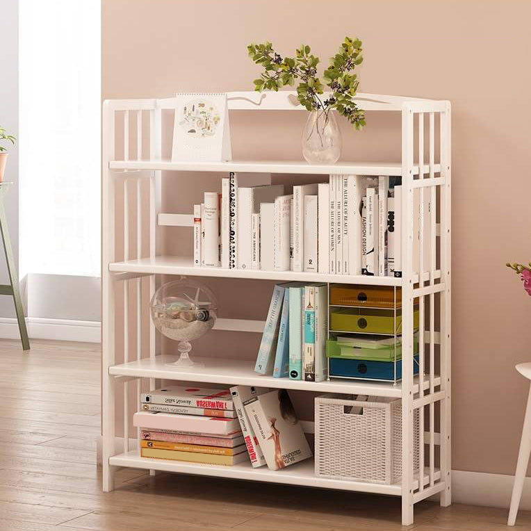White Manufactured Etagere Bookshelf Modern Open Vertical Bookcase