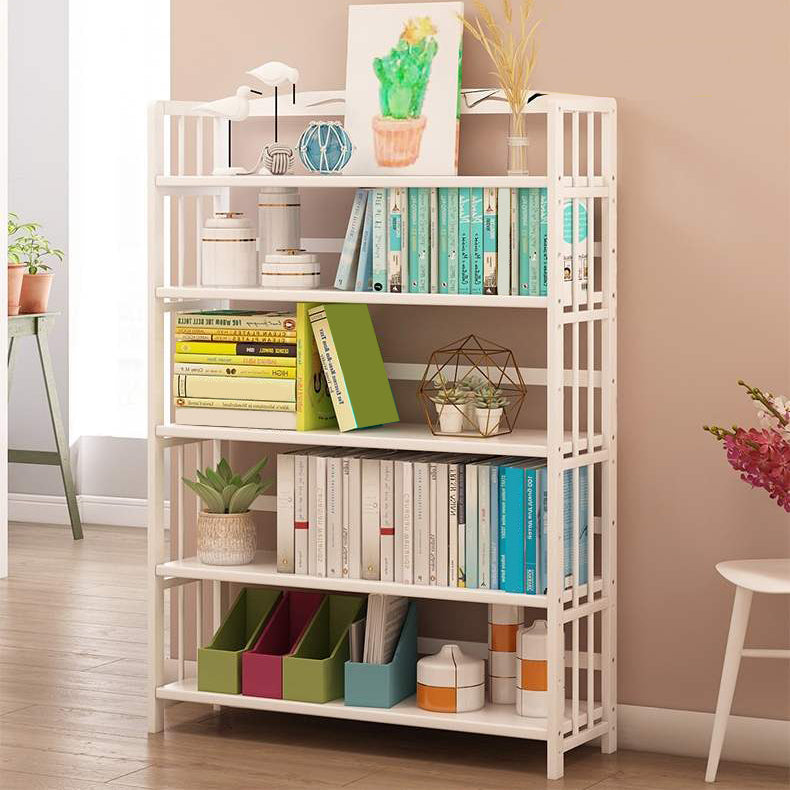 White Manufactured Etagere Bookshelf Modern Open Vertical Bookcase