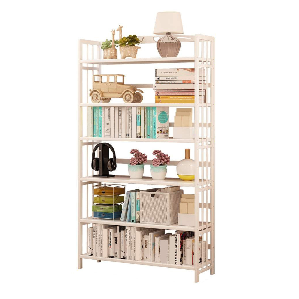 White Manufactured Etagere Bookshelf Modern Open Vertical Bookcase