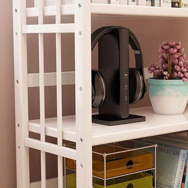 White Manufactured Etagere Bookshelf Modern Open Vertical Bookcase