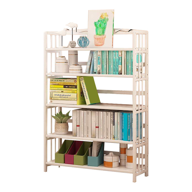 White Manufactured Etagere Bookshelf Modern Open Vertical Bookcase