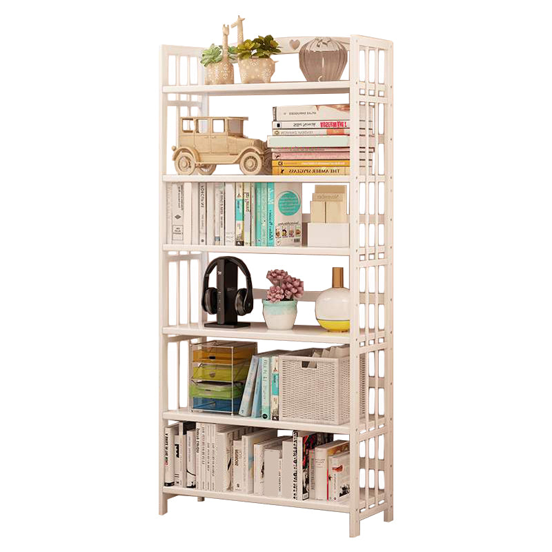 White Manufactured Etagere Bookshelf Modern Open Vertical Bookcase
