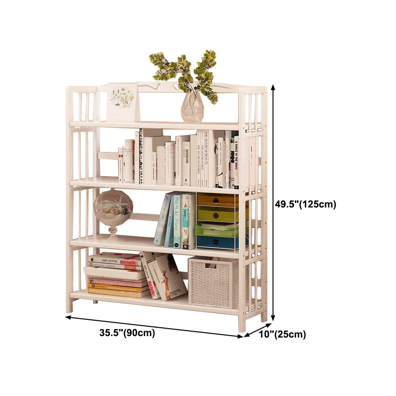 White Manufactured Etagere Bookshelf Modern Open Vertical Bookcase
