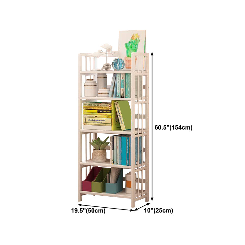 White Manufactured Etagere Bookshelf Modern Open Vertical Bookcase