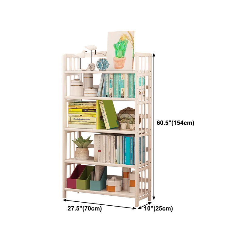 White Manufactured Etagere Bookshelf Modern Open Vertical Bookcase