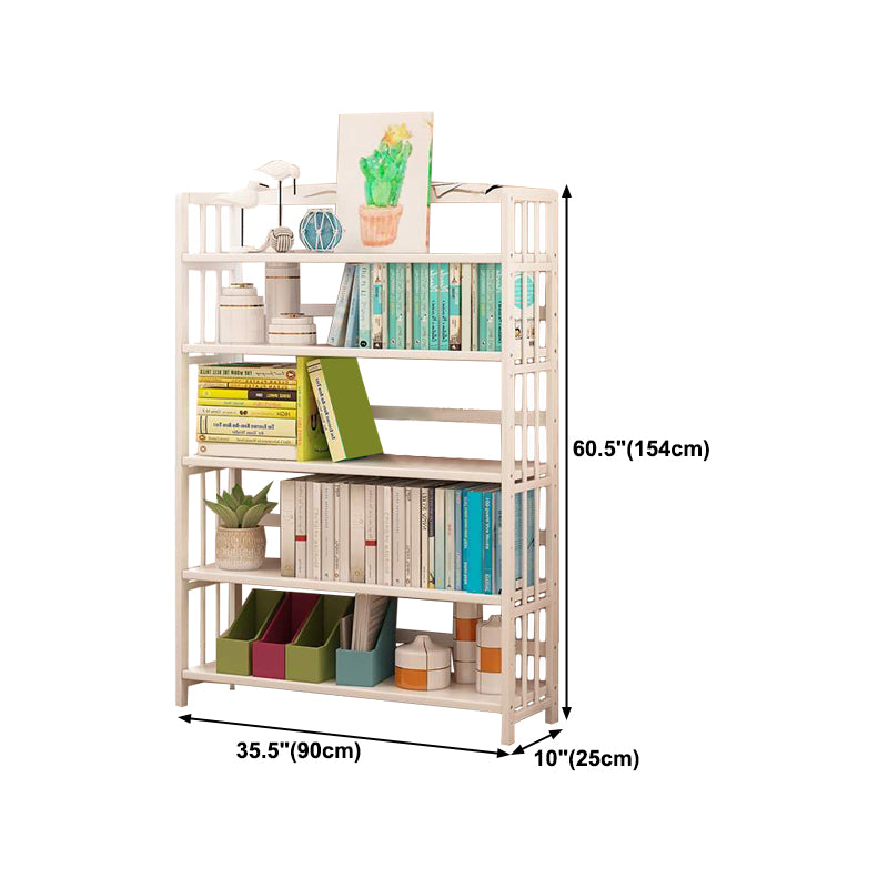 White Manufactured Etagere Bookshelf Modern Open Vertical Bookcase