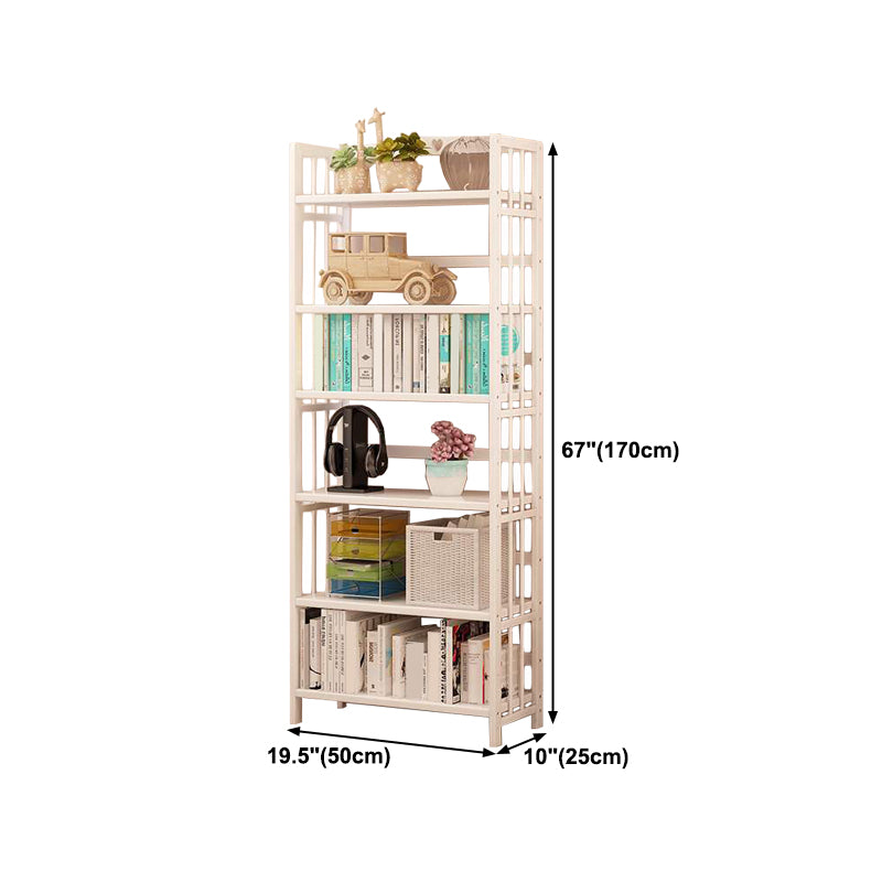 White Manufactured Etagere Bookshelf Modern Open Vertical Bookcase