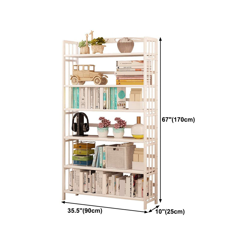 White Manufactured Etagere Bookshelf Modern Open Vertical Bookcase