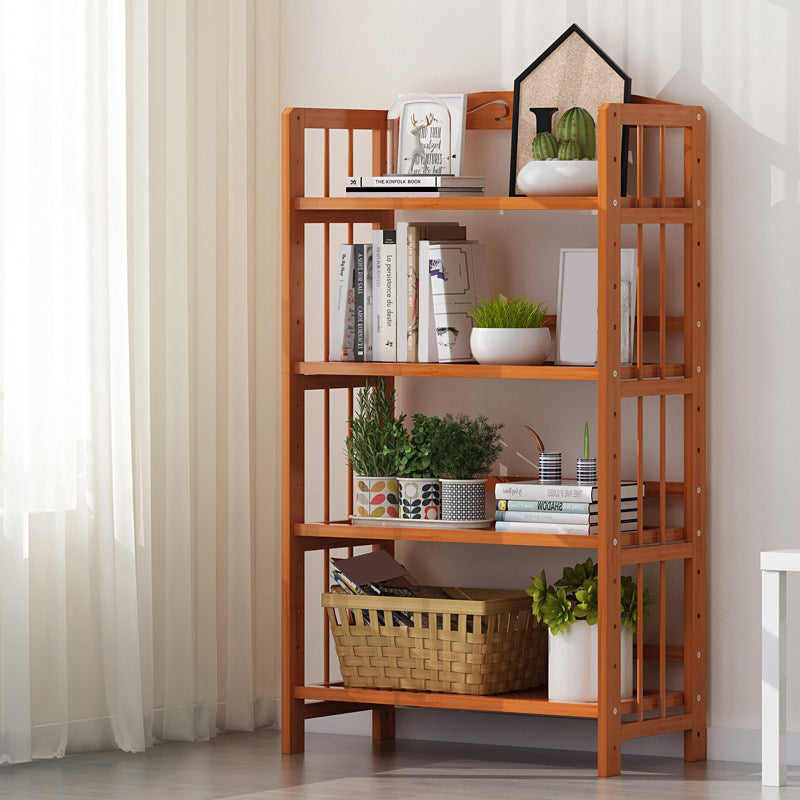 Contemporary Manufactured Wood Etagere Bookshelf Vertical Open Bookcase
