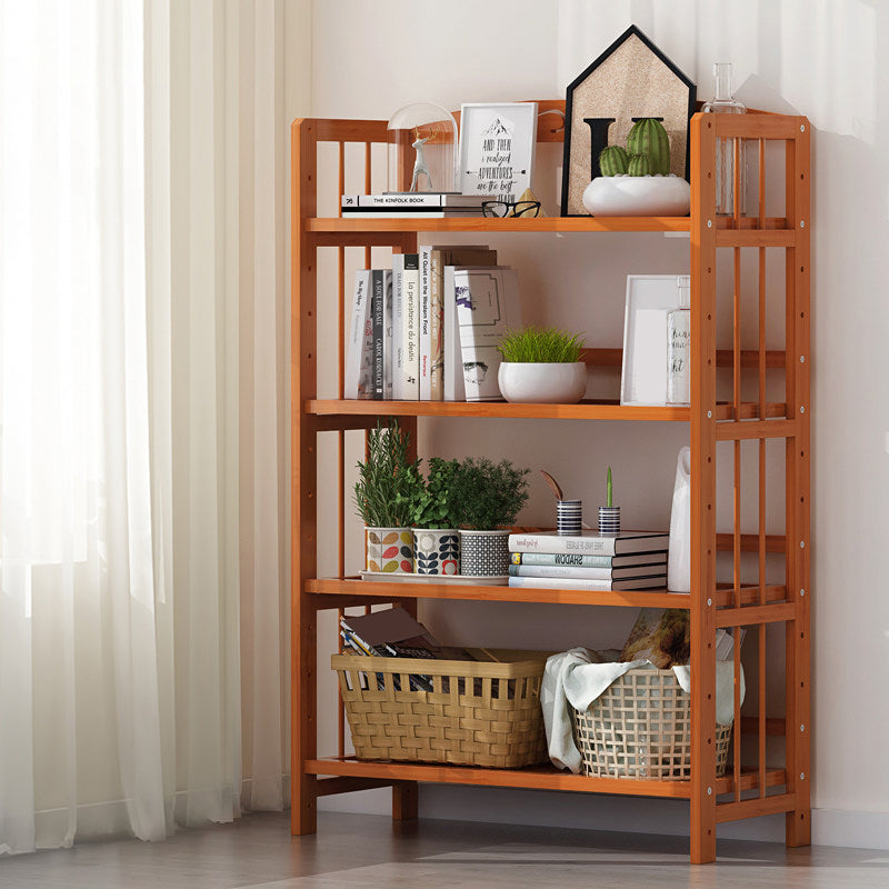 Contemporary Manufactured Wood Etagere Bookshelf Vertical Open Bookcase
