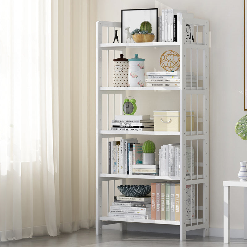 Contemporary Manufactured Wood Etagere Bookshelf Vertical Open Bookcase
