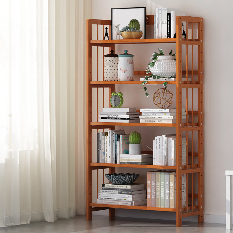 Contemporary Manufactured Wood Etagere Bookshelf Vertical Open Bookcase