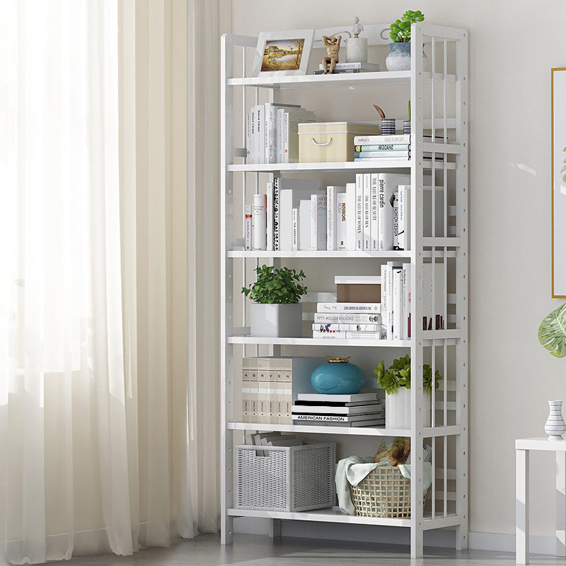 Contemporary Manufactured Wood Etagere Bookshelf Vertical Open Bookcase