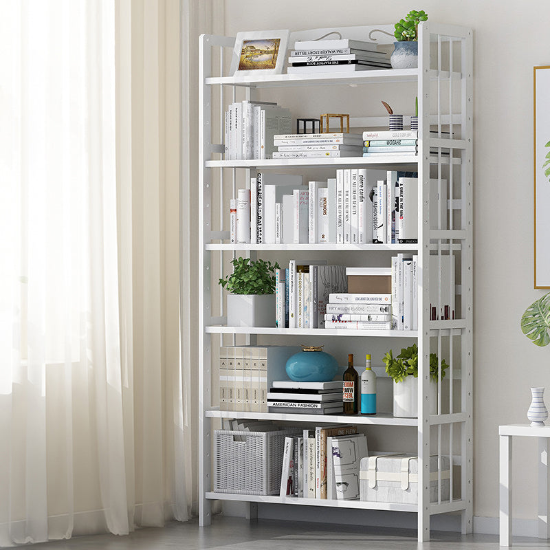 Contemporary Manufactured Wood Etagere Bookshelf Vertical Open Bookcase