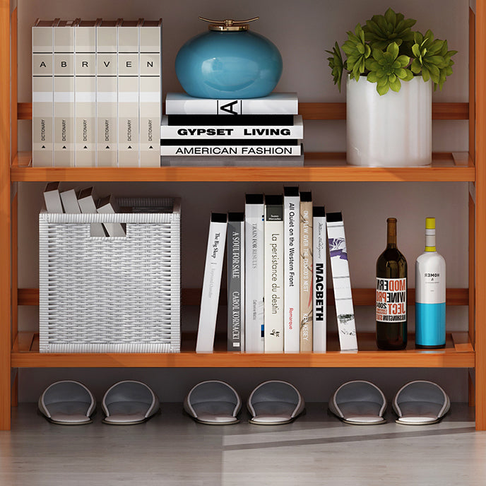 Contemporary Manufactured Wood Etagere Bookshelf Vertical Open Bookcase