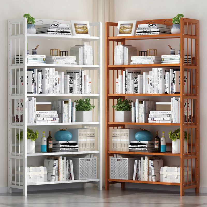 Contemporary Manufactured Wood Etagere Bookshelf Vertical Open Bookcase