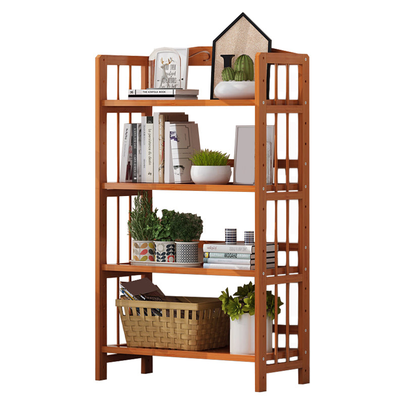 Contemporary Manufactured Wood Etagere Bookshelf Vertical Open Bookcase