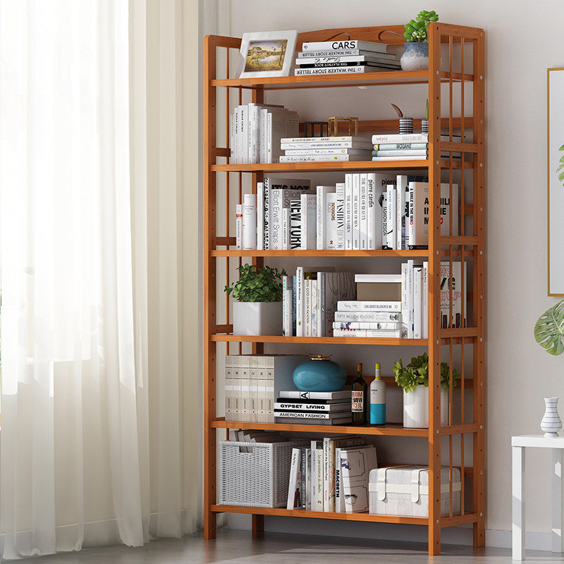 Contemporary Manufactured Wood Etagere Bookshelf Vertical Open Bookcase