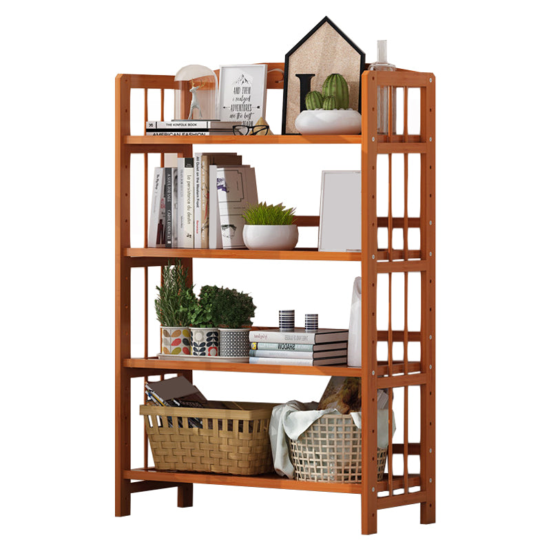Contemporary Manufactured Wood Etagere Bookshelf Vertical Open Bookcase