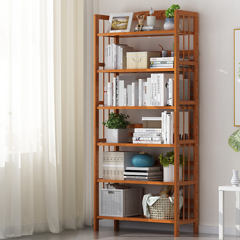 Contemporary Manufactured Wood Etagere Bookshelf Vertical Open Bookcase